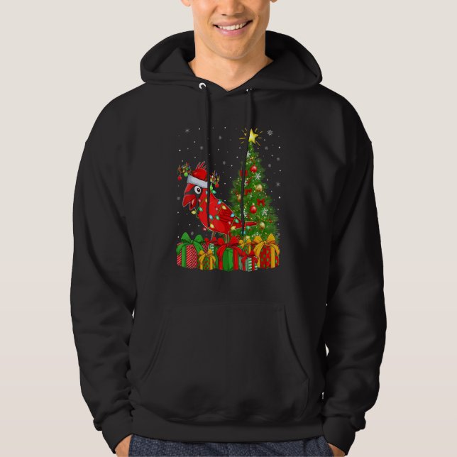 Moletom Xmas Holiday Santa Northern Cardinal Bird Christma (Frente)