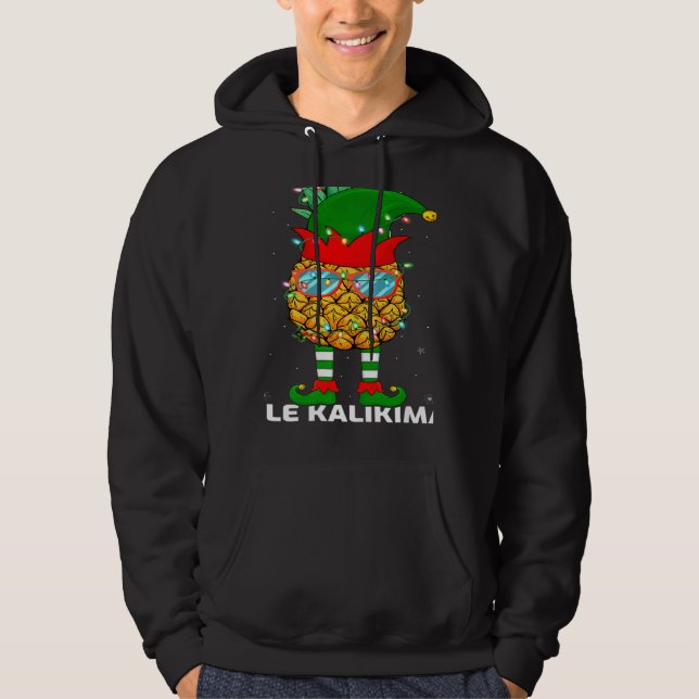 Moletom Xmas Lighting Mele Kalikimaka Pineapple Elf Christ (Frente)