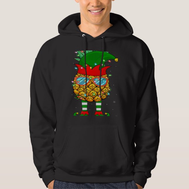 Moletom Xmas Lighting Mele Kalikimaka Pineapple Elf Christ (Frente)