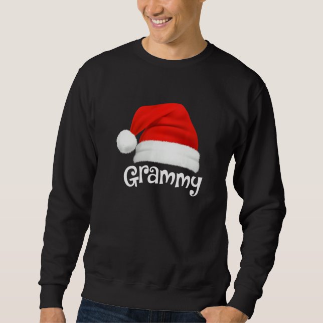 Moletom Xmas Pajama Group Matching Grammy Christmas Hat (Frente)