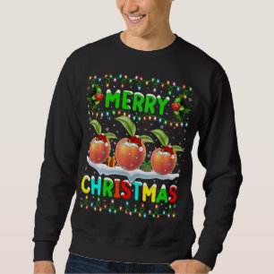 Moletom Xmas Peaches Fruta Iluminando Cristo de Feliz Sant