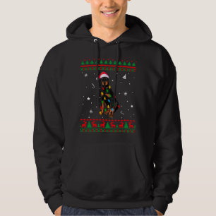 Moletom Xmas Ugly Sweet Christmas Lights Doberman Dog Lo