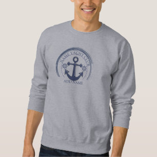 Moletom Yacht clube de iate de Âncora Náutica Azul nome da