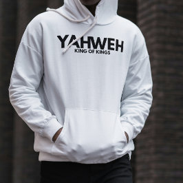 Moletom "YAHWEH" Cross White Christian Minimalist Hoodie