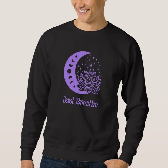 Moletom Yogi Purple Moon Phase Yoga Meditation Just Breath (Frente)