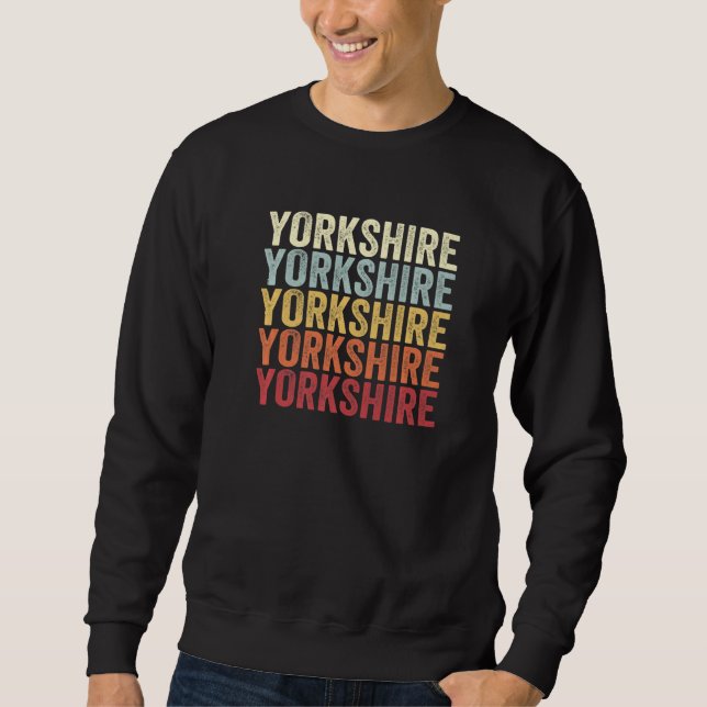 Moletom Yorkshire Nova York Yorkshire NY Texto Retrô Vinta (Frente)