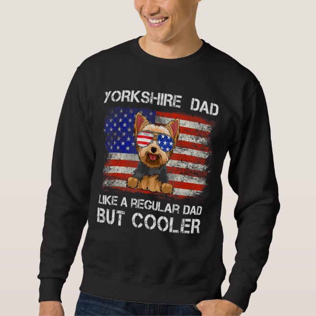 Moletom Yorkshire Terrier Pai Como Um Pai Regular Mas Cool (Frente)