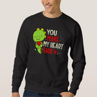 Moletom You Make My Heart Saur Dinosaur Lover Valentines D