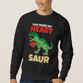 Moletom You Make My Heart Saur Valentines Day Dinosaur R