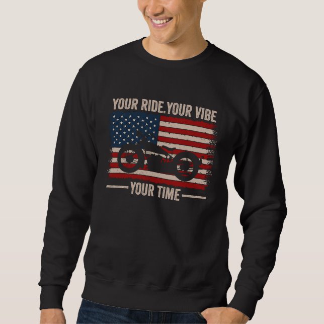 Moletom Your Ride Your Vibe Your Time Cruiser American Fla (Frente)