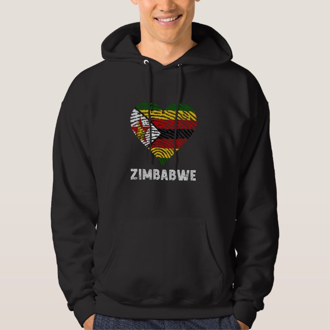 Moletom Zimbabwe Heart Vintage Roots Zimbábue (Frente)