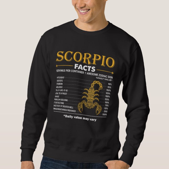 Moletom Zodiac Sign Scorpio Facts October November (Frente)