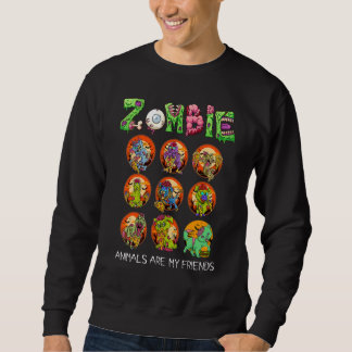 Moletom Zombie Animals Are My Friends Halloween For Kids M