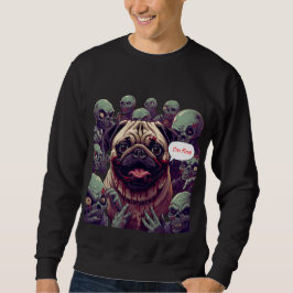 Moletom "Zombie Bite Pug Halloween Sweatshirt –  I'm fine.