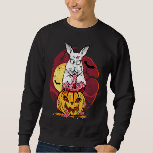Moletom Zombie Bunny Halloween Mau Coelho Jack O Lanterna