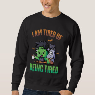 Moletom Zombie Estou Cansado De Ser Coffee Gato Engraçado