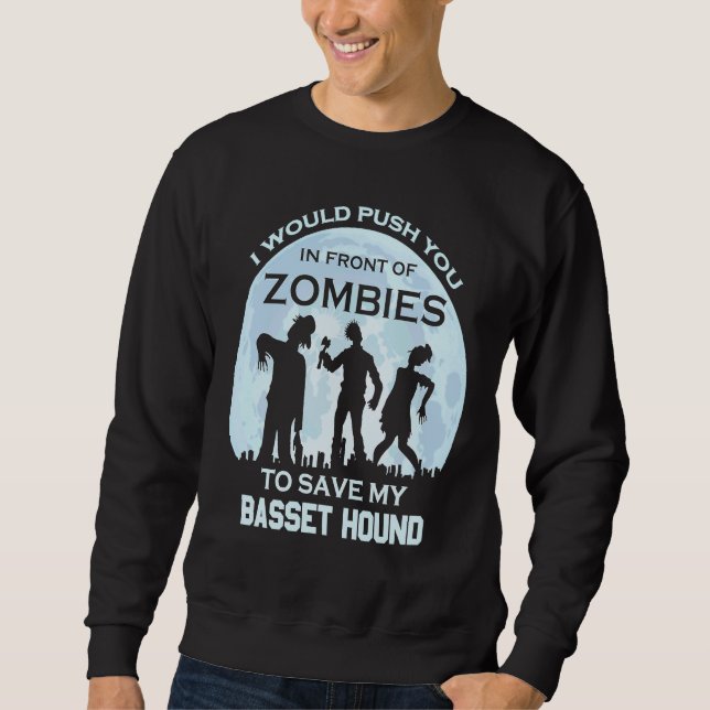 Moletom Zombie Halloween Basset Pet (Frente)