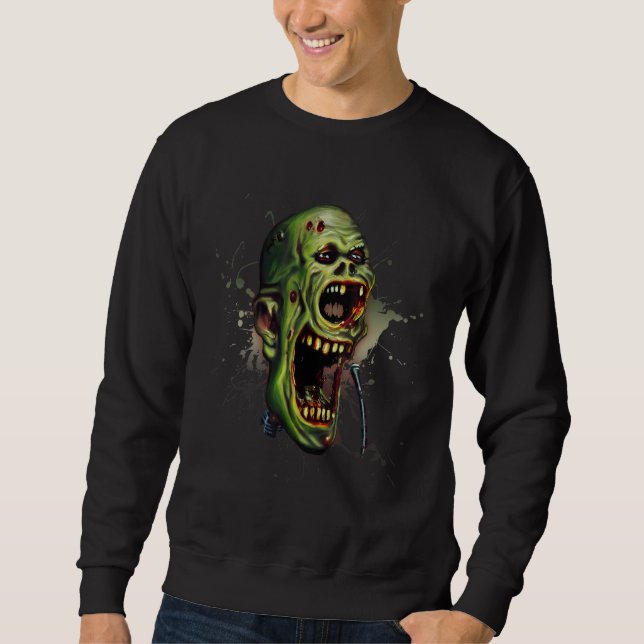 Moletom Zombie  Singing Microphone Metal Rock Music Horror (Frente)