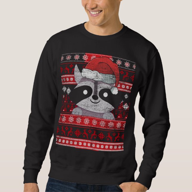 Moletom Zookeeper Raccoon dá presentes na corrida de Natal (Frente)