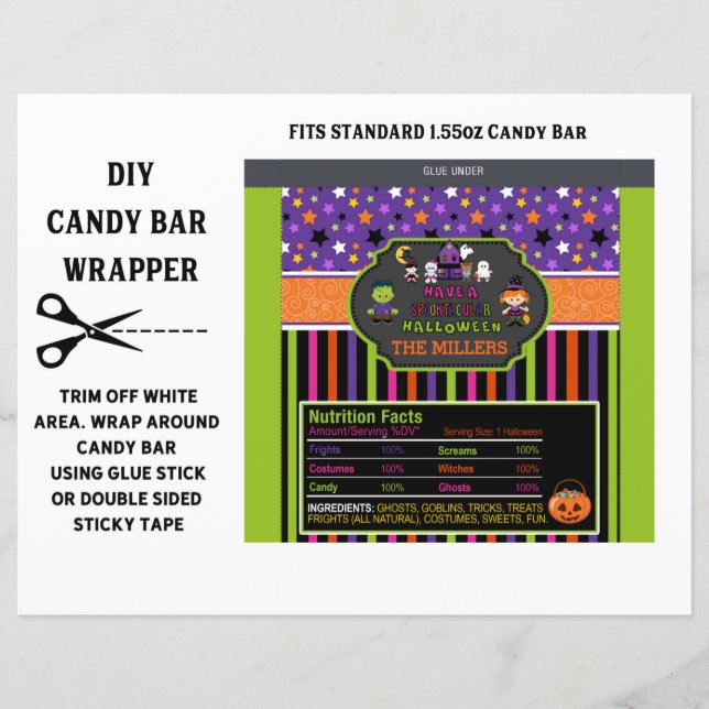 Molhador de Bar de doce de Halloween personalizado (Frente)
