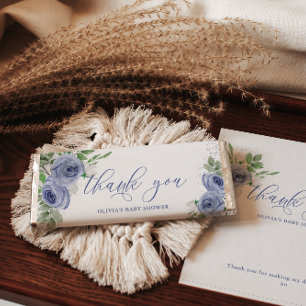 Molhador de Bar de doce personalizado azul Floral