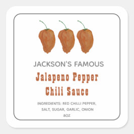 Molho de Pimenta Jalapen Pepper Caseiro Etiqueta