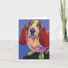 Molly o cartão do cão da terapia do Basset por