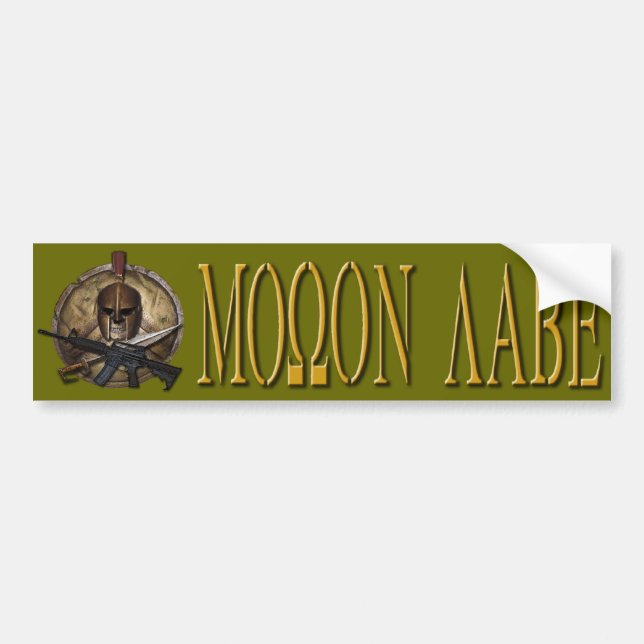 Molon Labe Adesivo de Para-choque Grego Dourado (Frente)