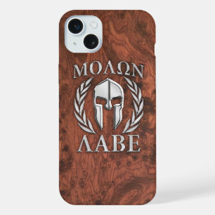 Molon Labe Guerreiro Espartano Impressão em Mogno 