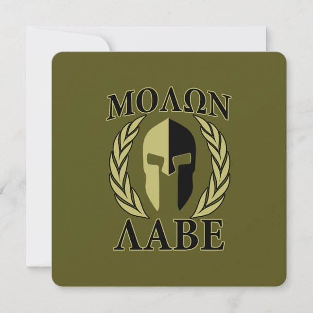 Molon Labe Spartan Helmet Laurels Olive Green (Frente)