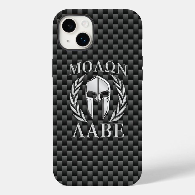 Molon Labe Spartan Warrior Carbon Fibra Impressão  (Verso)