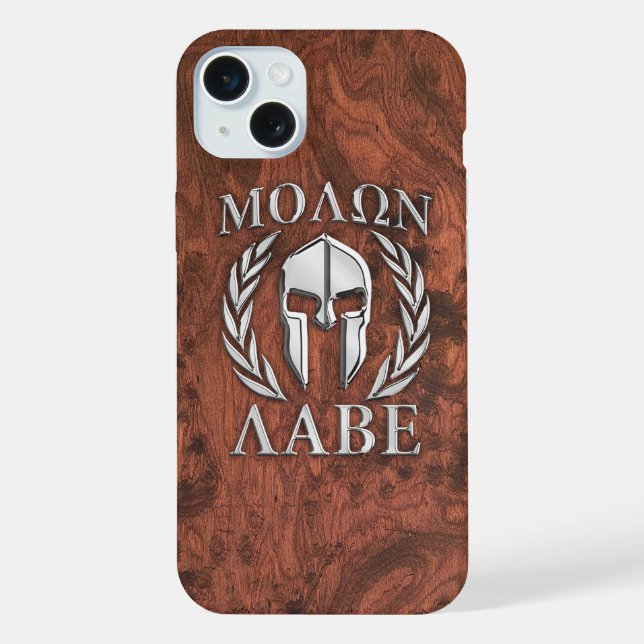 Molon Labe Spartan Warrior Mahogany Impressão em u (Verso)