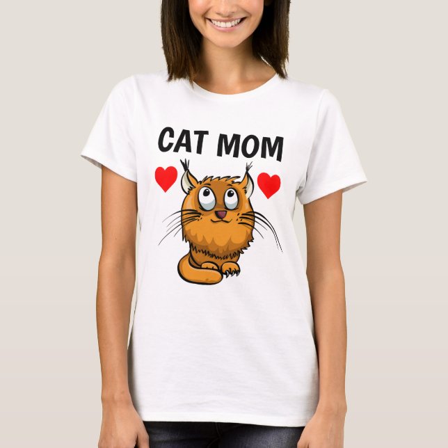 MOM DE GATO, CAMISAS T GINGER CAT (Frente)