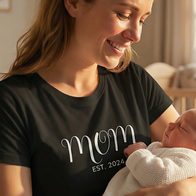 Mom Established New Mom Gift T-Shirt (Criador carregado)