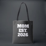 Mom Established New Mom Gift Tote Bag<br><div class="desc">Black White Mama Established New Mom Gift - Minimal bold Mom Tote Bag - Add your custom "Est" established year date when your first child was born. Add additional years for each child. Switch "mom" for how you call your mum or mam.</div>