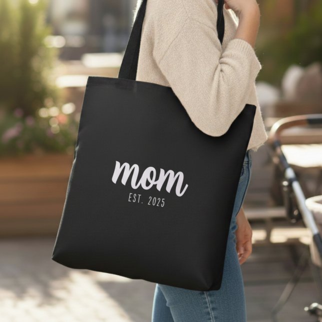 Mom Established New Mom Gift Tote Bag (Criador carregado)