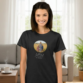 Mom Established Script Photo T-Shirt