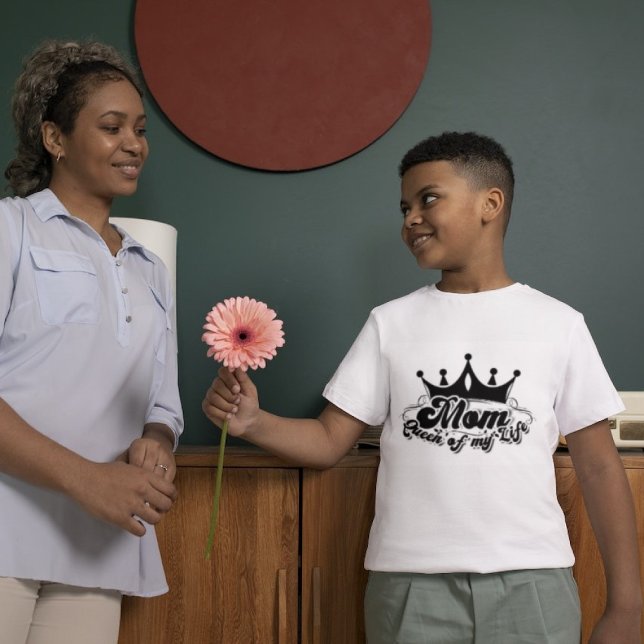 MOM Rainha da minha vida Boys White T-Shirt (Criador carregado)