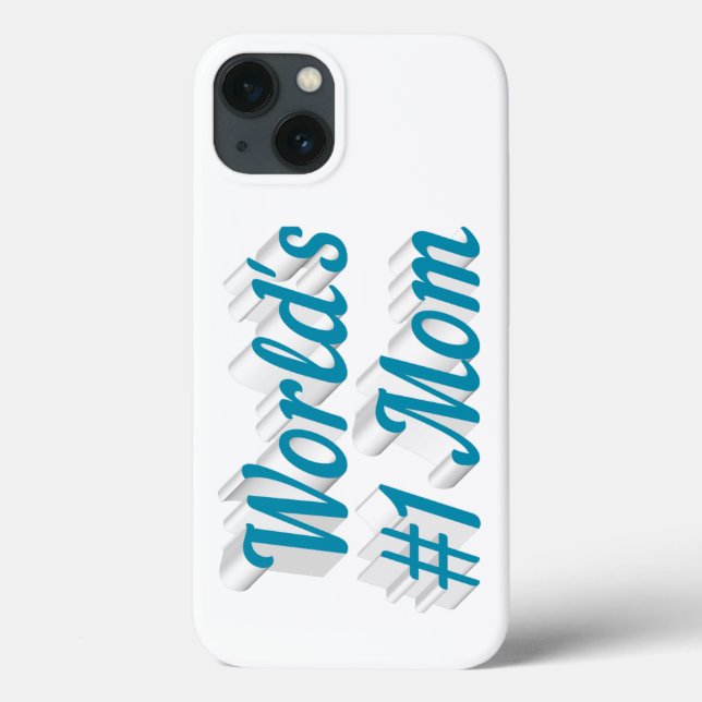 Mom sky blue text  iPhone case (Verso)