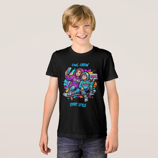 Mom & Son Graffiti Street: Tri-Blend T-Shirt (Frente Completa)