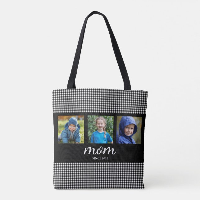 Mom Three Photo Tote Bag (Verso)
