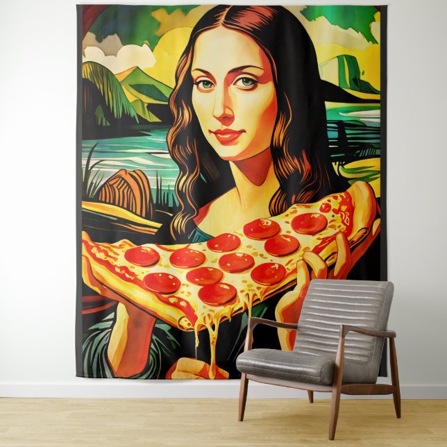 Momento de pizza de Mona Lisa Tapeçaria Extra Gran (In Situ)