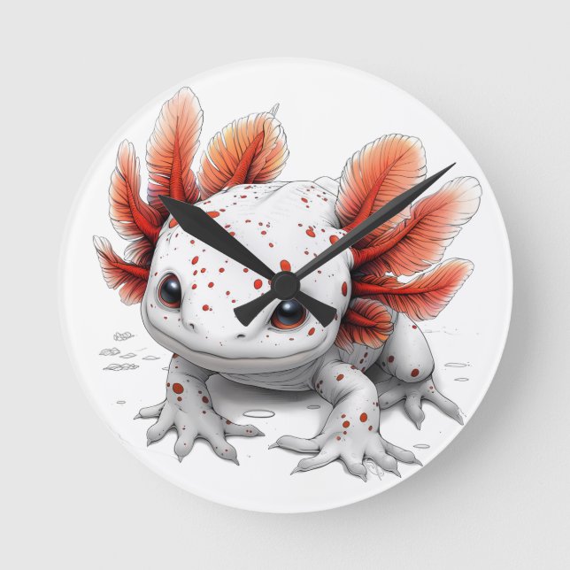 Momento Encantado Relógio de Parede Axolotl (Frente)