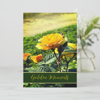 Momentos Dourados – Cartão Postal Floral de Rosa A