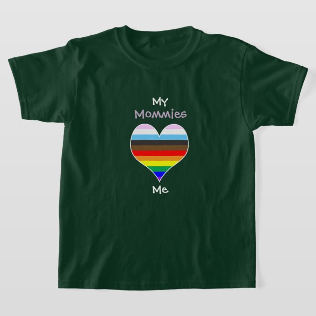 Mommies Rainbow Heart T-Shirt (para cores escuras) (Postura )