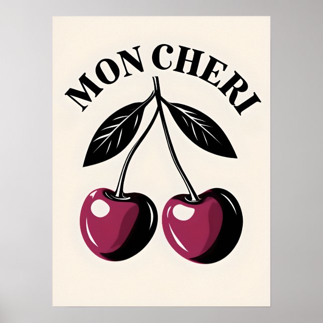 Mon Cheri Cherry Pop Art Poster (Frente)