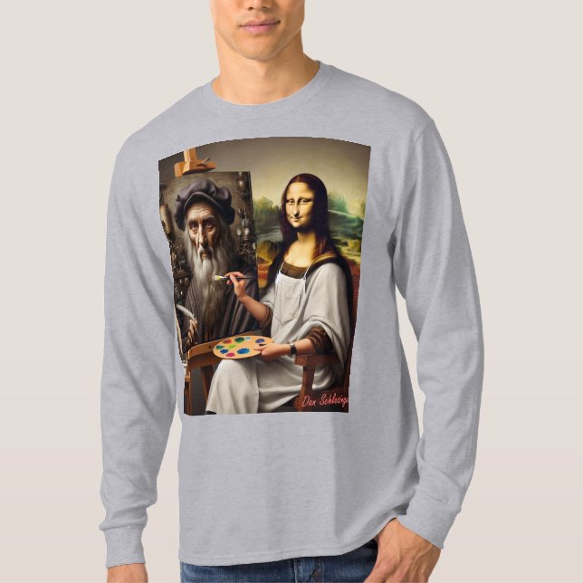 Mona faz da Vinci - Camisa de Capa Longa (Frente)