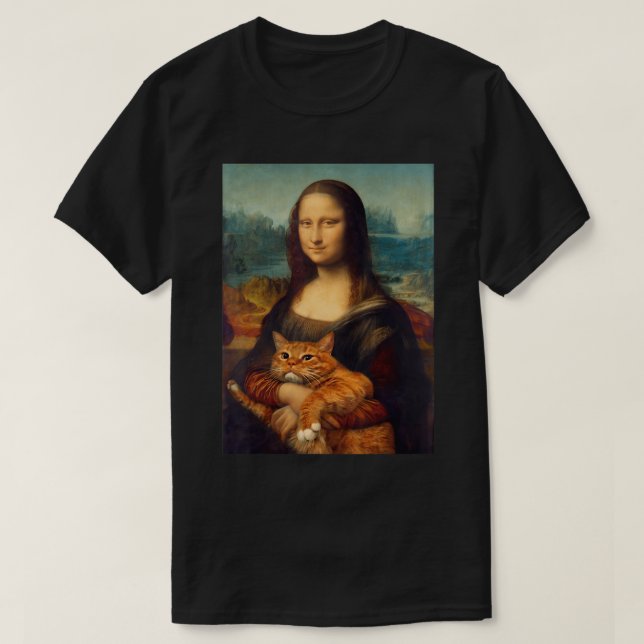Mona Lisa + Cat T-Shirt (Frente do Design)