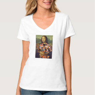 Mona Lisa com camiseta branca para mulheres da 40