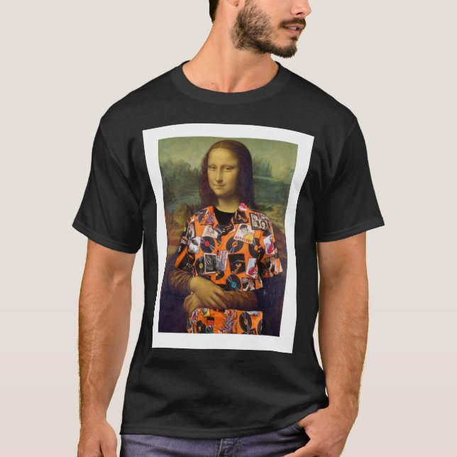 Mona Lisa com camiseta preta masculina da 40ª Reun (Frente)